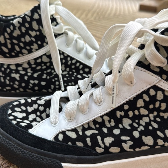 Rag & Bone Army High Black/White Cheetah Cow 9.5 US Women 40 Steampunk - Picture 8 of 11